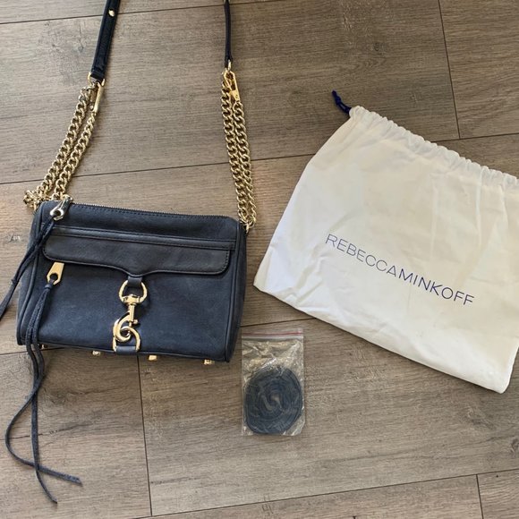 Rebecca Minkoff Handbags - Rebecca Minkoff Mini Mac Blue Suede with Gold Hardware + Dustbag